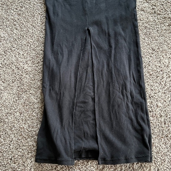 SKIMS COTTON RIB SLEEVELESS LONG DRESS | SOOT - Picture 6 of 6